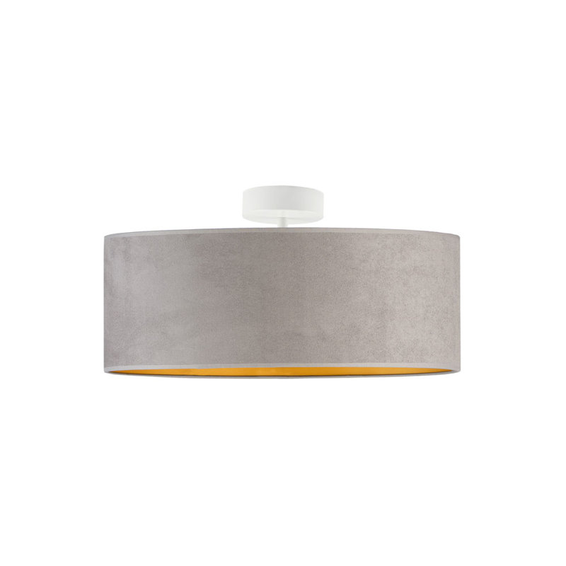Laurids Fabric Flush Mount, White, Grey/Gold