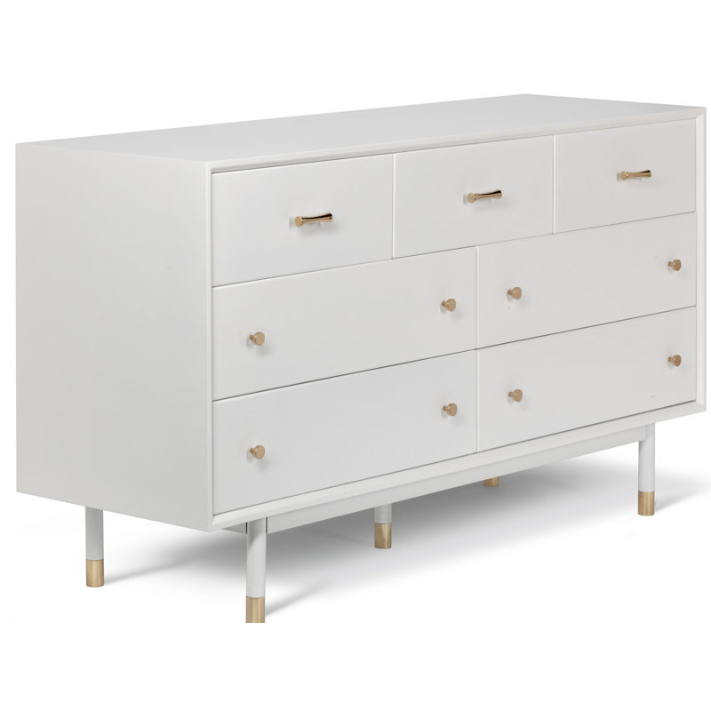 Commode 7 tiroirs Anni, Blanc