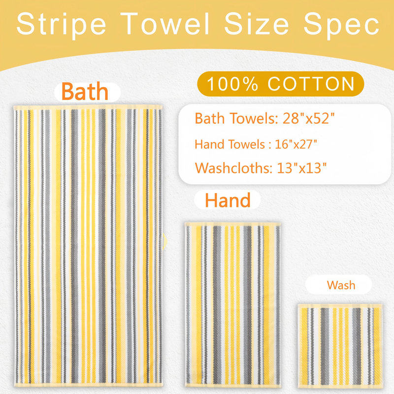 Towel With A Hook,Quick Dry, Soft, Absorb & Lightweight,Shower Towel Decorative Set(Yellow Gray)