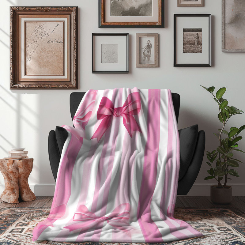 Cute Bow - 1 Piece Premium Blanket, 60" W x 80" L