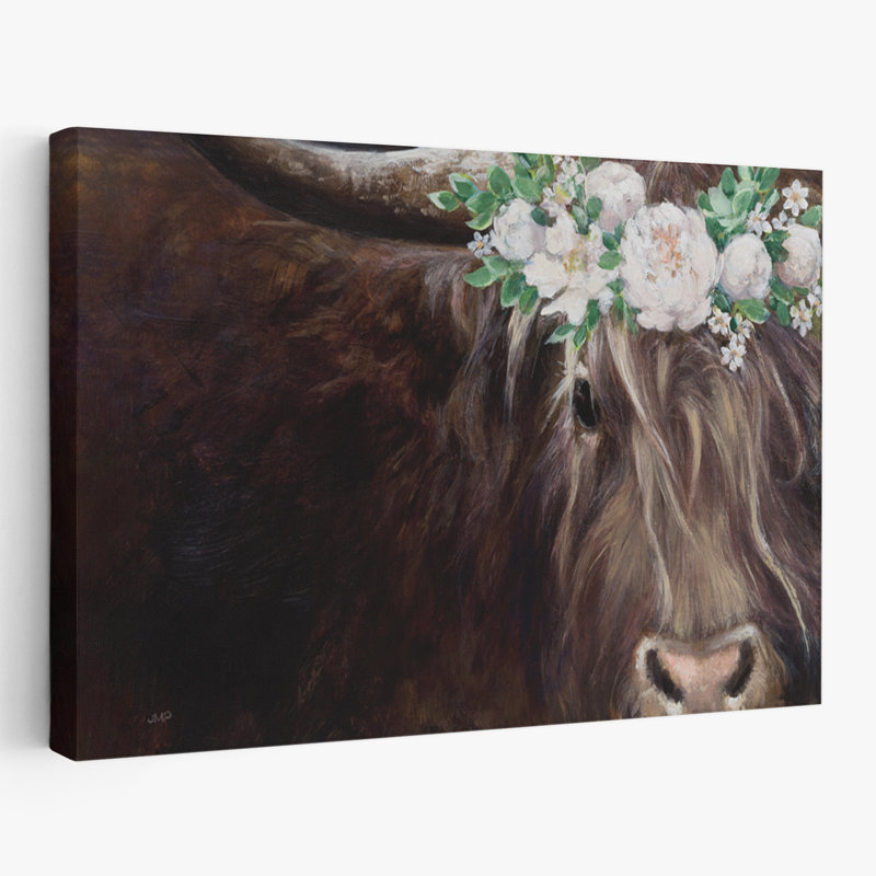 Animaux et fleur noire, art de fille, H 24 po x l 36 po