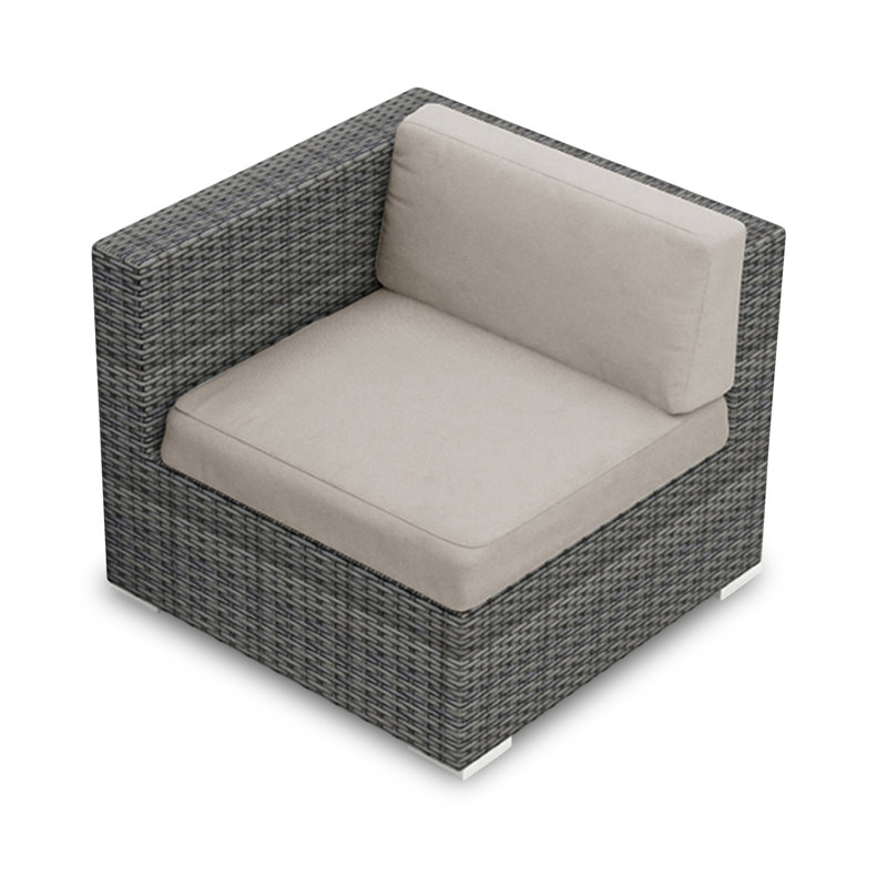 Suffern Wicker Outdoor Lounge Chair, Cast Silver Sunbrella®