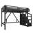 Black Natural MDF & Metal Twin XL Loft Bed with Stairs, Wardrobe, USB & LED-600665328-600665335