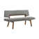 Jeiren 63" Wide Upholstered Dining Bench with Back in Rubberwood and Fabric