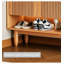Meuble à chaussures japonais en bois d'ingénierie à conception cannelée de style japonais pour une décoration intérieure chaleureuse et naturelle