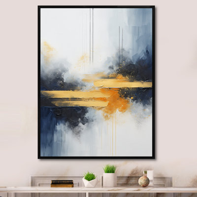 Blue And Yellow Marble Storm IV - Abstract Wall Art