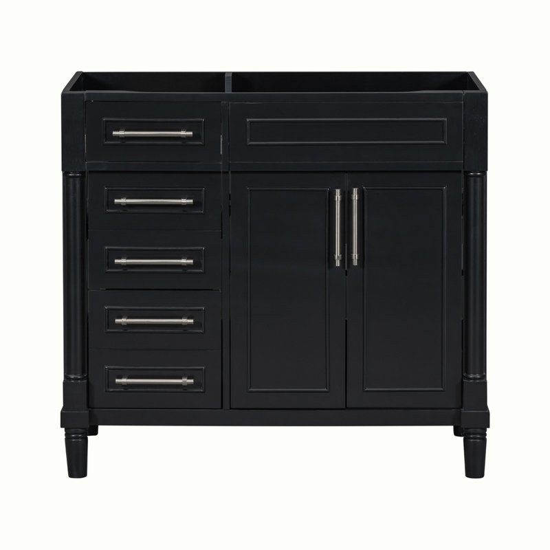 Freestanding Bathroom Storage Cabinet with 2 Drawers and a Tip-out Drawer