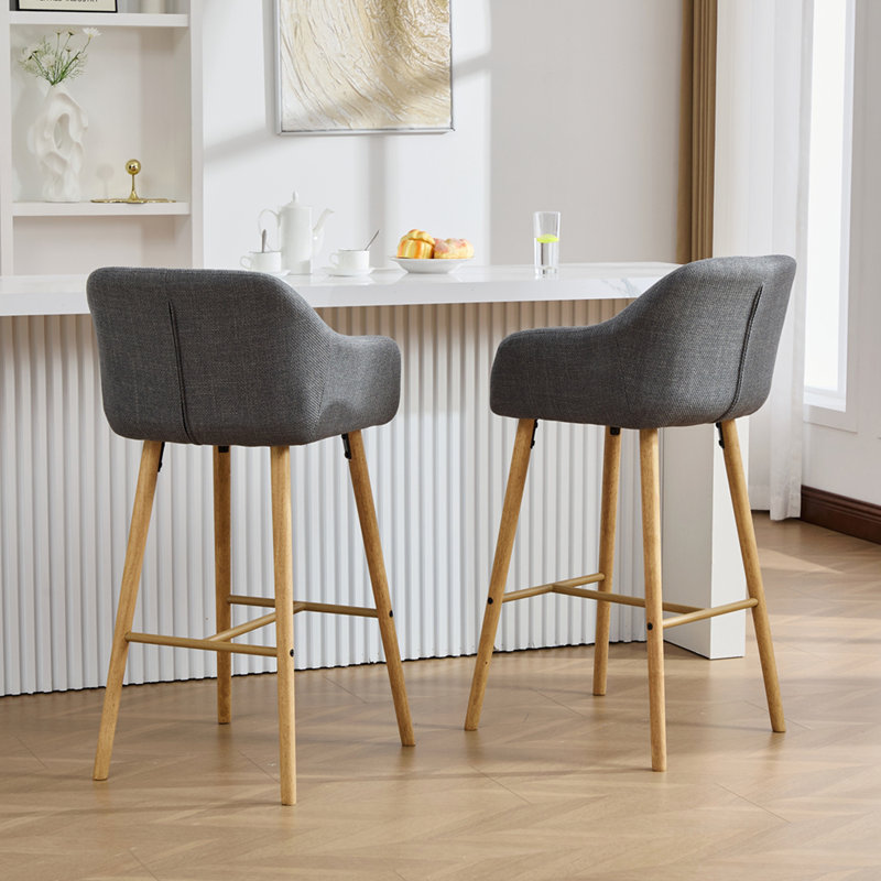 Ensemble de 2 tabourets de bar Modern, Gris, Gris