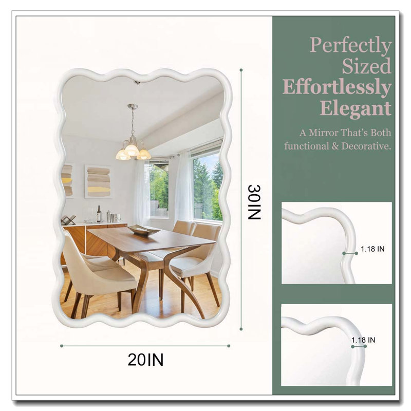 Miroir Wavy, Blanc