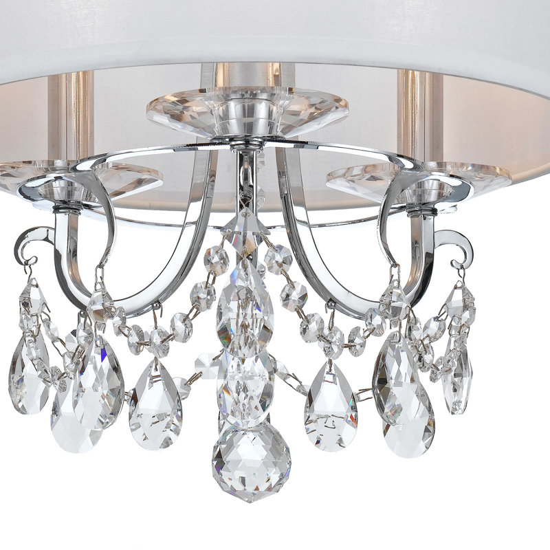 Plafonnier vibrant doré 3 lumières Havant, Chrome