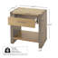 Table de chevet en bois, table de chevet de couleur naturelle et grise-278226215