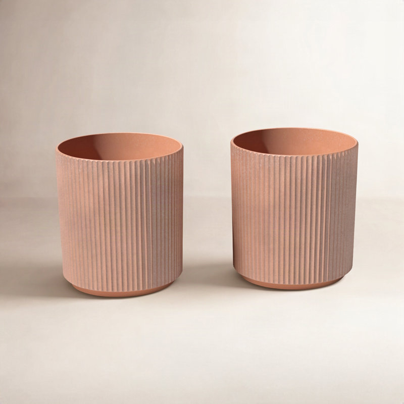 Pot à fleurs rond Veradek Demi Series, H 19,75 po x l 18,5 po x P 18,5 po, Terra Cotta, 2