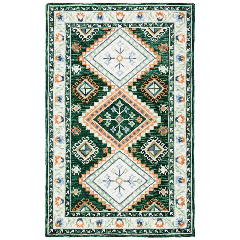 Hand Tufted Wool Southwestern Rug, Rectangle 3' x 5'