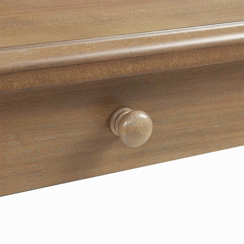 Bureau en bois massif avec 1 tiroir et pieds tournés