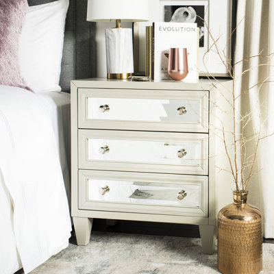 Commode décorative à 3 tiroirs en miroir