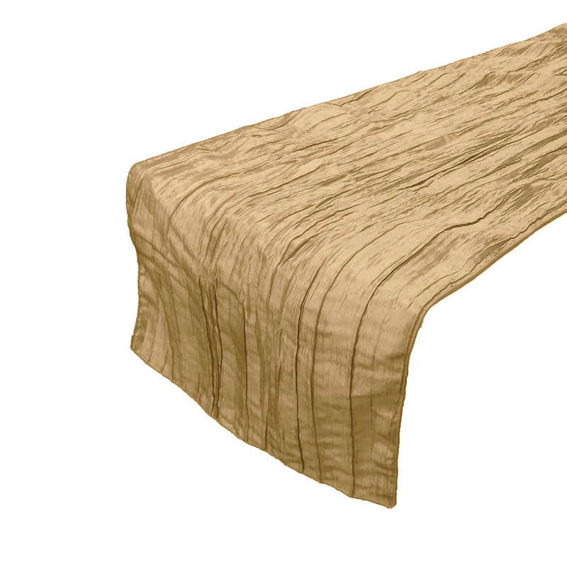Clermt Solid Color Table Runner, Gold, 12" x 90"