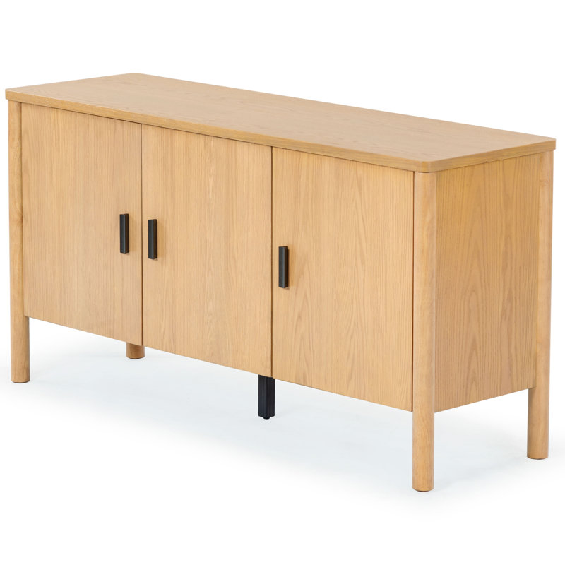 Kaplan Wood 3-Door Sideboard, Natural