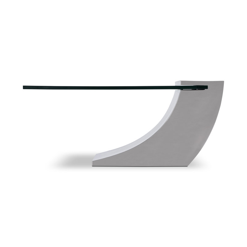 Juergen Glass Top Coffee Table, Stainless Steel