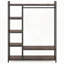 Organisateur de garde-robe autoportant avec tablettes de rangement et barre de suspension
