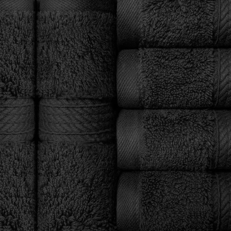 Essuie-mains luxueux en coton de qualité égyptienne Renata , Noir