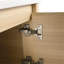 Meuble-lavabo de 40 po avec installation murale, lavabo en céramique blanche, petites tablettes de rangement, charnières à fermeture en douceur, 45 poignées cachées, contreplaqué de style chêne américain Kd, fermeture de porte, pour une utilisation quotidienne