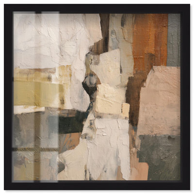 Art mural bohème Fissured Field I Shadowbox par Art Remedy, cadre noir, 25 x 25