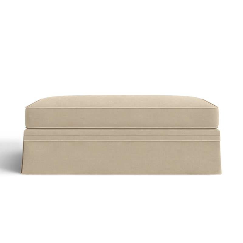 Shelby Upholstered Storage Ottoman, Bayou Stone Canvas