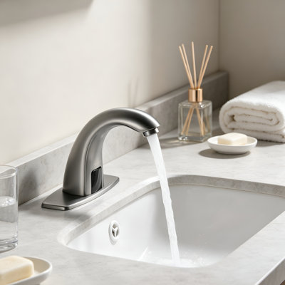 Robinet à capteur automatique sans contact, alimenté par batterie, température de l'eau réglable pour la salle de bain et la cuisine