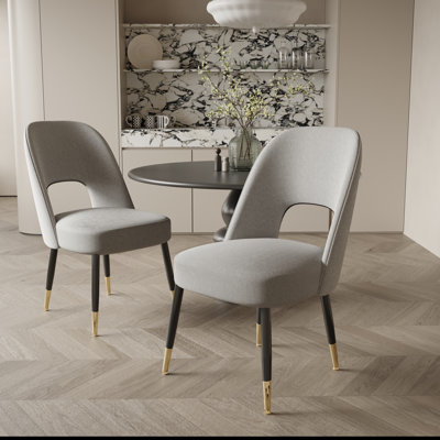Fabric Dining Chair With Metal Legs