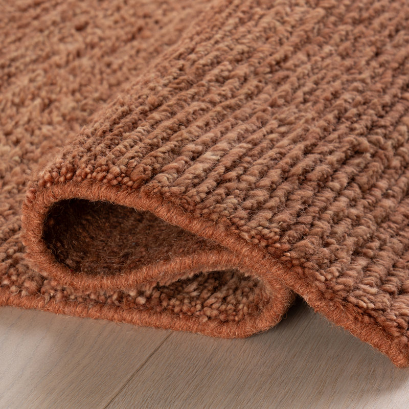 Ramsey Rust Hand Knotted Wool Rug, Rectangle 7'6" x 9'6"
