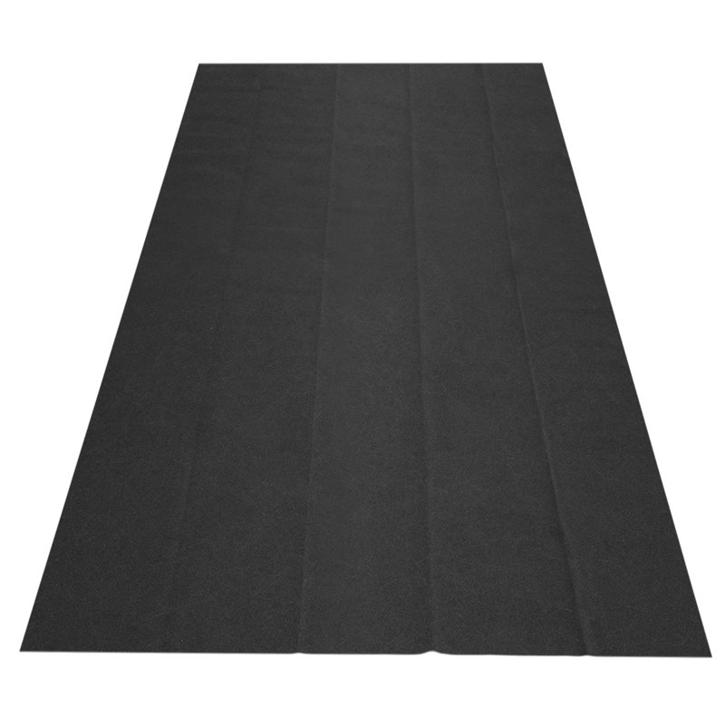 Black Medium Size Garage Carpet Mat with Anti-Slip Backing