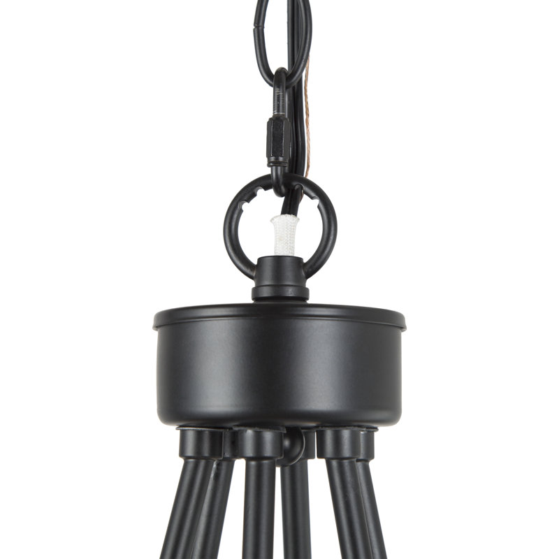 Lustre classique / traditionnel noir à 6 lumières de style bougie