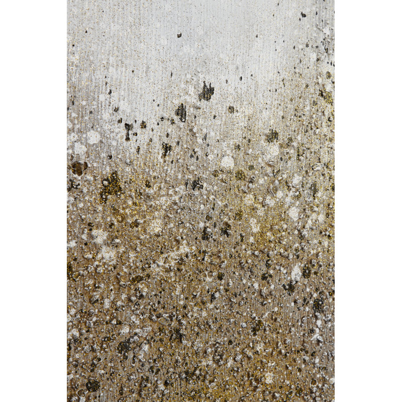CosmoLiving by Cosmopolitan Gold Canvas Glitter Flakes Geode Framed Wall Art with Gold Frame