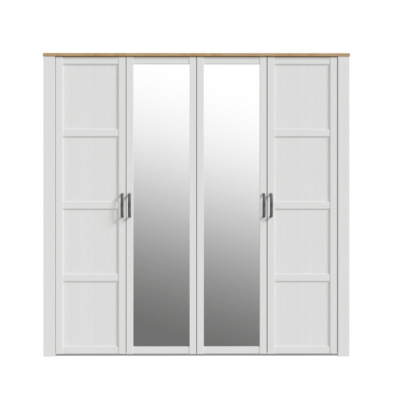 Ortiz 4 Door Manufactured Wood Wardrobe, Silver