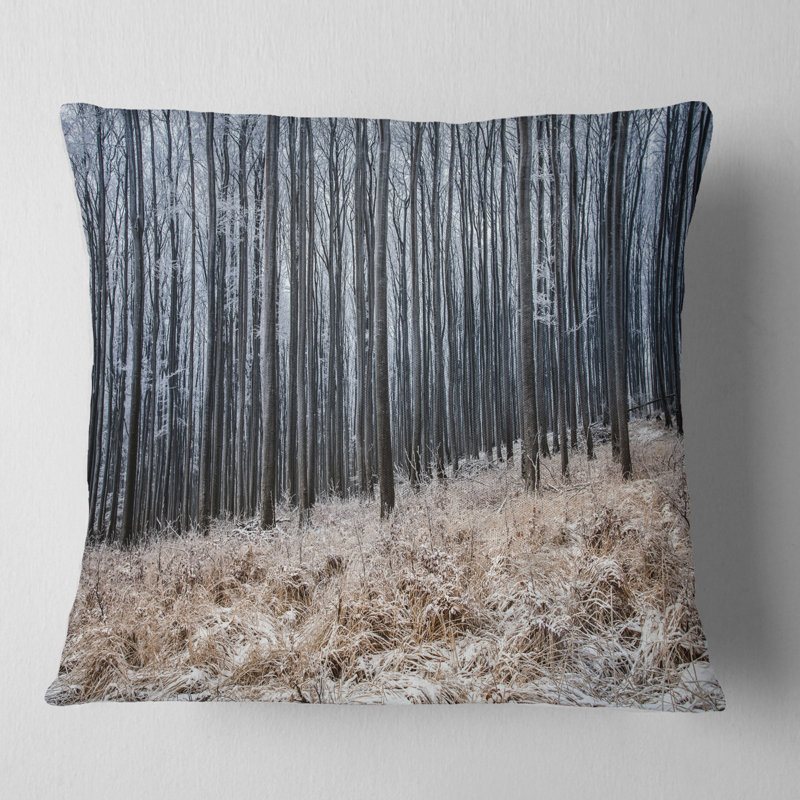 Moody Cold Forest with Thick Woods - Forest Printed Pillow, 18" x 18", Throw Pillow