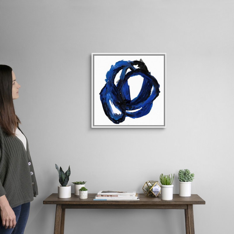 " Eternal Indigo II " by PI Studio, White Framed Canvas, 22" H x 22" W x 1.75" D