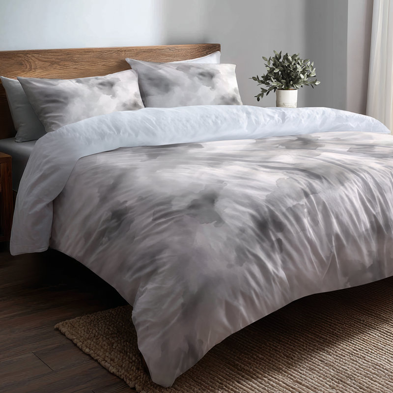Ensemble de housse de couette et de coussins gris Modern, Housse de couette très grand et 2 très grandes t