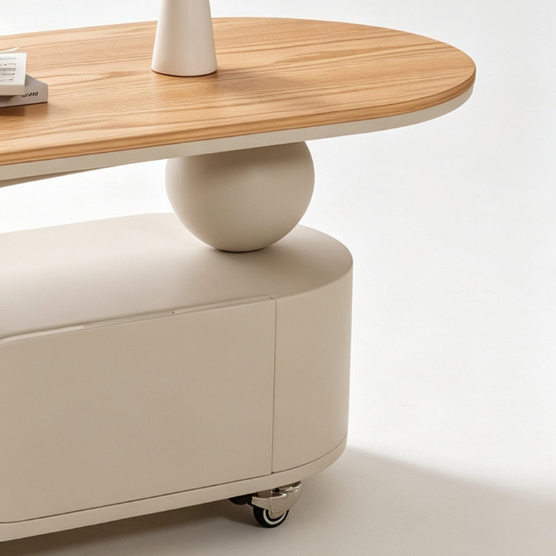 Table basse French Cream, H 17,71 po x l 47,24 po x P 23,62 po, Burlywood / crème