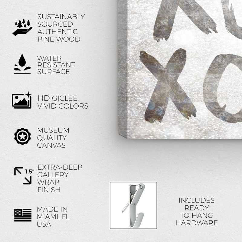 « xoxo silver », peinture sur toile, H 12 po x l 12 po x P 1,5 po
