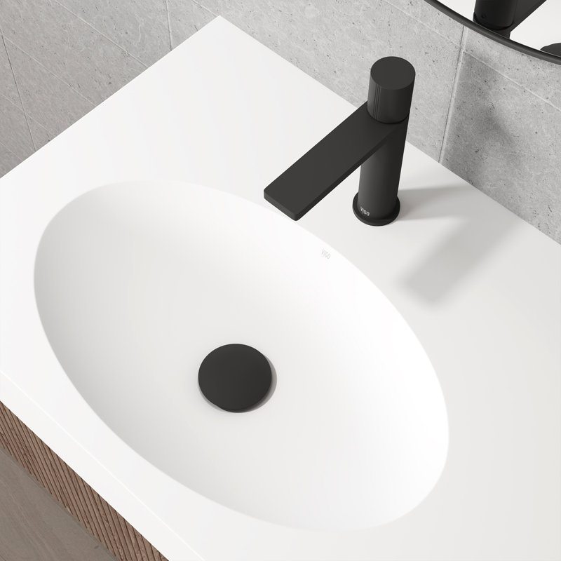 Bathroom Sink Pop-Up Drain With Overflow, Matte Black