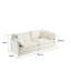 3 pièces pour le salon - Canapé modulaire à assise très profonde, chenille blanche, fabrication en bois massif, rembourrage élevé, salle de repos modulaire confortable, chenille avec coussins et support