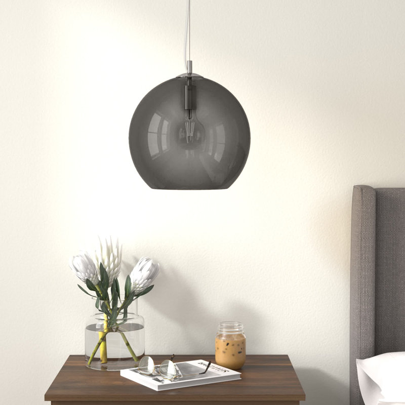 Esman 1 - Light Single Pendant, Chrome/Smoked Grey
