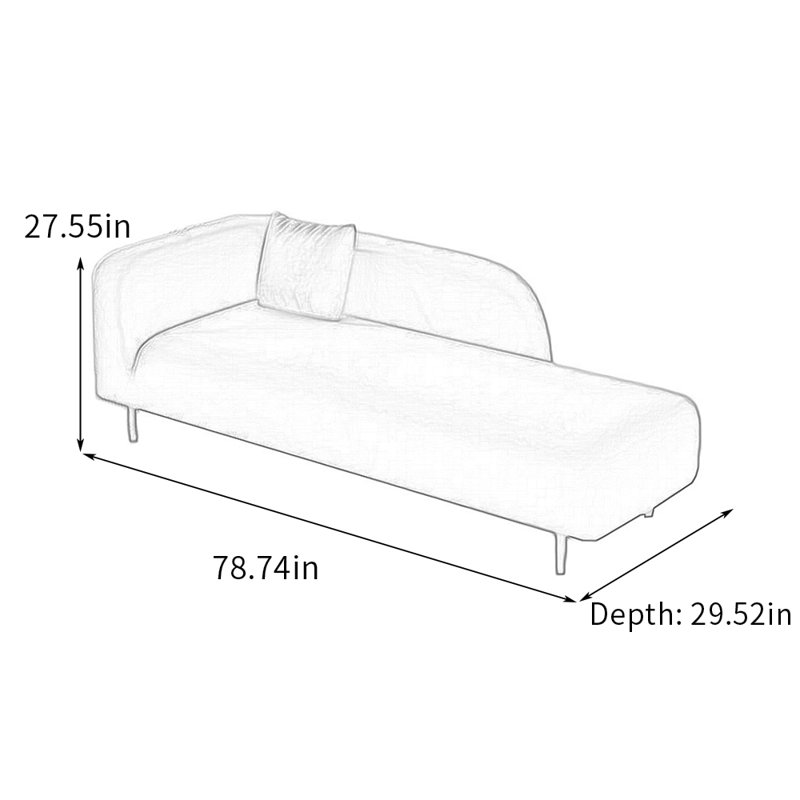 Chaise longue intérieure confortable: Chaise longue rembourrée avec cadre en bois massif, Kaki