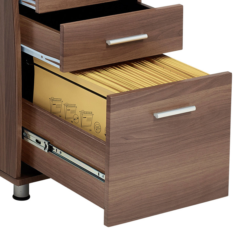 Ozella L-Shaped Writing Desk, Dark Walnut
