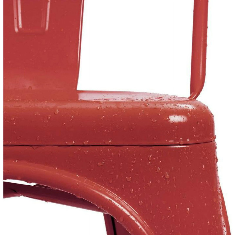 Lilian 18.1'' H Metal Stacking Side Chair, Red