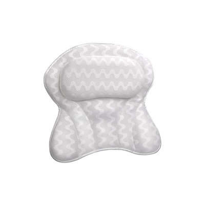 Coussin ergonomique pour baignoire spa, maille 3D douce de luxe, blanc