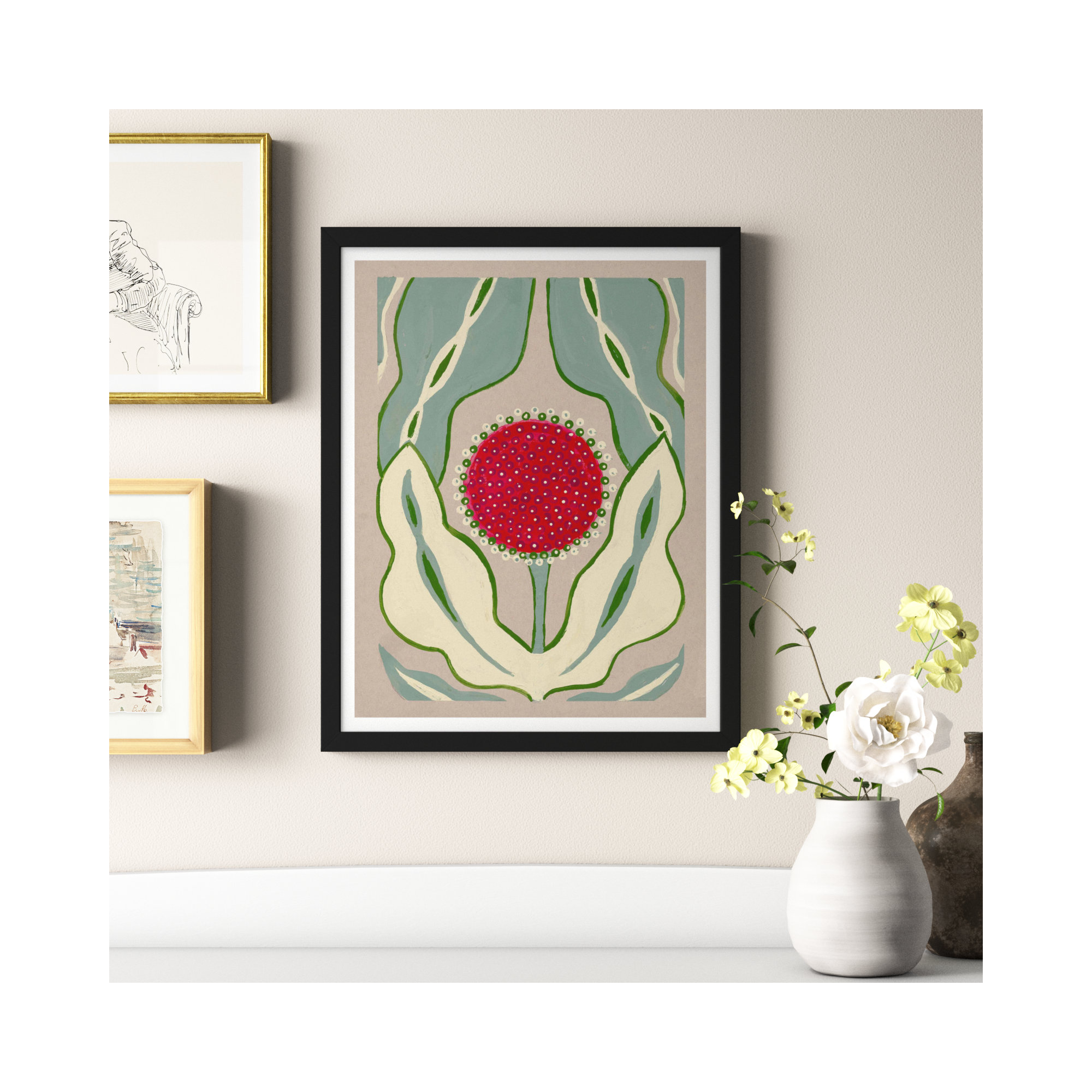 Magical Poppy 2 by Andrea Stokes, Black Framed Paper, 25" H x 20" W x 1.25" D