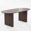 Table de salle à manger ovale scandinave cannelée de 170 cm (67 po) en bois, fini noyer-1381785619-1381785620