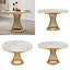 Table de salle à manger ronde en marbre, table de cuisine moderne avec plateau en faux marbre ultrabrillant et base en acier inoxydable pour la salle à manger, cuisine (seulement une table)-698421359