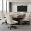 Chaise de bureau pivotante en chenille Mellins-2027827003